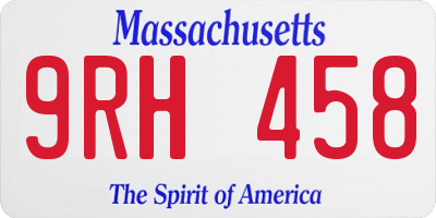MA license plate 9RH458