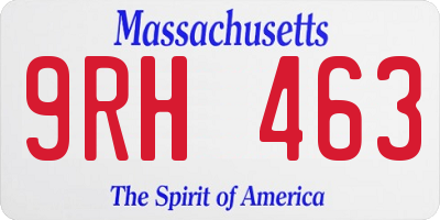 MA license plate 9RH463