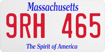 MA license plate 9RH465