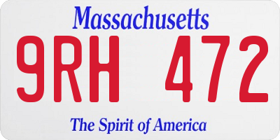 MA license plate 9RH472