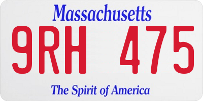MA license plate 9RH475