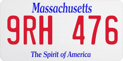 MA license plate 9RH476