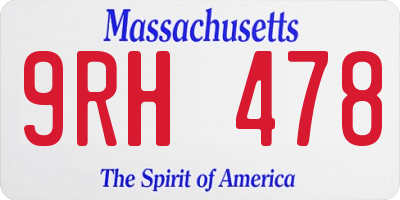 MA license plate 9RH478