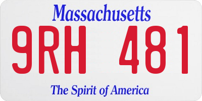 MA license plate 9RH481