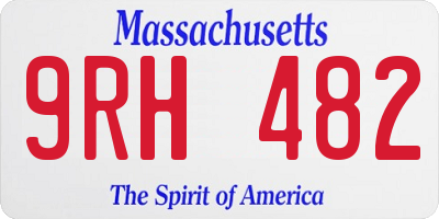MA license plate 9RH482