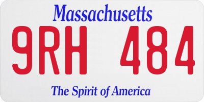 MA license plate 9RH484