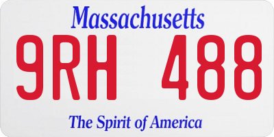 MA license plate 9RH488