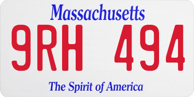 MA license plate 9RH494