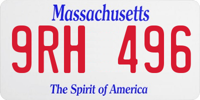 MA license plate 9RH496