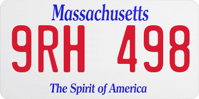 MA license plate 9RH498