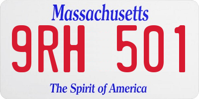 MA license plate 9RH501