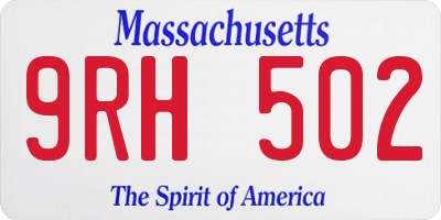 MA license plate 9RH502
