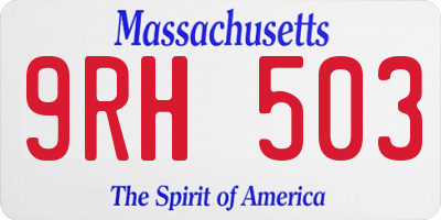 MA license plate 9RH503