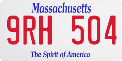 MA license plate 9RH504