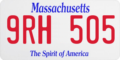MA license plate 9RH505