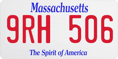 MA license plate 9RH506