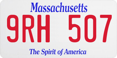 MA license plate 9RH507