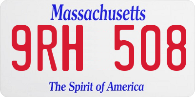 MA license plate 9RH508