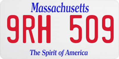 MA license plate 9RH509