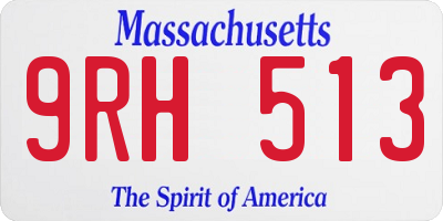 MA license plate 9RH513