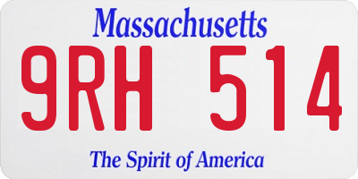 MA license plate 9RH514