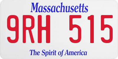 MA license plate 9RH515