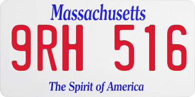 MA license plate 9RH516