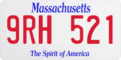 MA license plate 9RH521