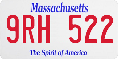 MA license plate 9RH522