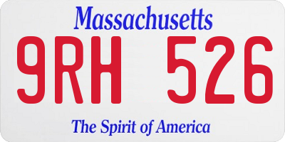 MA license plate 9RH526