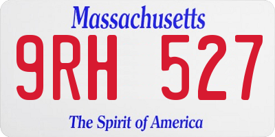 MA license plate 9RH527
