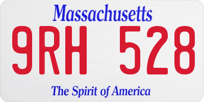 MA license plate 9RH528