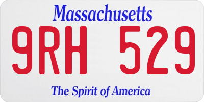 MA license plate 9RH529