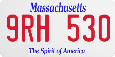 MA license plate 9RH530