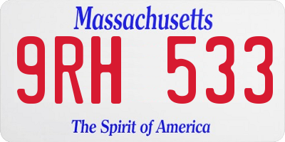 MA license plate 9RH533