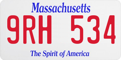 MA license plate 9RH534