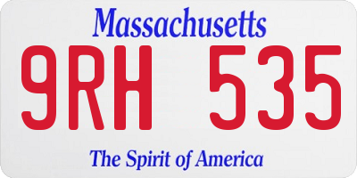 MA license plate 9RH535