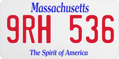 MA license plate 9RH536