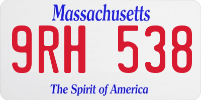 MA license plate 9RH538