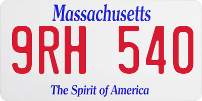 MA license plate 9RH540