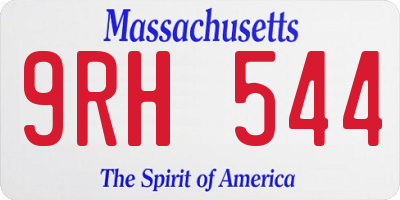 MA license plate 9RH544