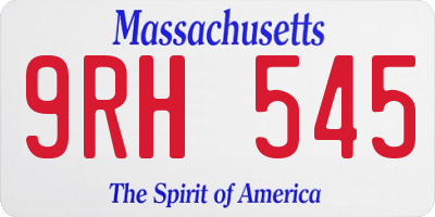 MA license plate 9RH545