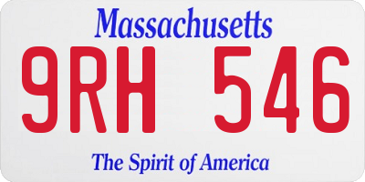 MA license plate 9RH546