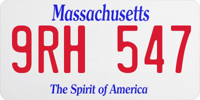 MA license plate 9RH547