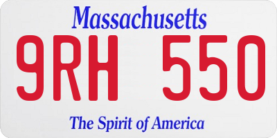 MA license plate 9RH550