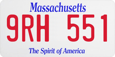 MA license plate 9RH551