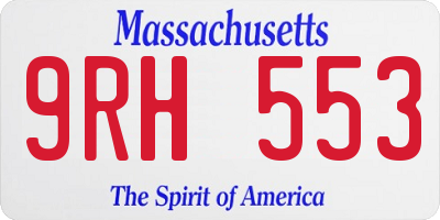 MA license plate 9RH553