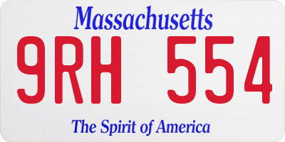 MA license plate 9RH554