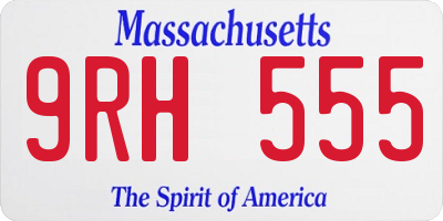 MA license plate 9RH555
