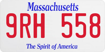 MA license plate 9RH558